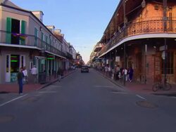 POV, Car driving on Bourbon Street, New Orleans, Louisiana, USA Stock Footage