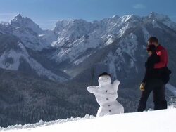 HD: Making A Snowman Stock Footage