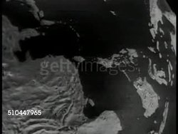 1950: MAP: Globe of Earth, turning to 'Formosa.' (AKA Taiwan) Instructional Video