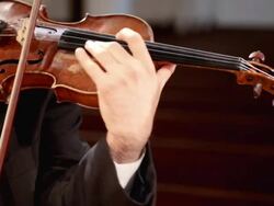 Man playing violin at concert Stock Footage