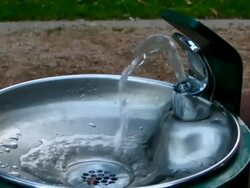 Public Water Fountain 2 Stock Footage