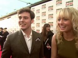 INTERVIEW Sam Clafin, Laura Haddock on Pirates of the Caribbean 4, the Empire Awards at the Jameson Empire Awards at London England. (Footage by WireImage Video/GettyImages) Stock Footage