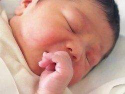 Hungry newborn Stock Footage