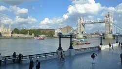 London Tower Bridge And The Queen's Walk (4K/UHD to HD) Stock Footage