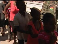 UN hands out water to quake refugees News Clip
