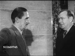 1953: THE NEW CONGRESS: XHA XWS (From Washington Monument) United States Capitol building. Speaker of the House Joe Martin, Jr. pounding gavel, greeting Westbrook Van Voorhis, INTVW talking about majority, Eisenhower program, cross Party voting. Instructional Video