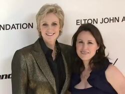 Jane Lynch, Lara Embry at the 19th Annual Elton John AIDS Foundation Academy Awards Viewing Party at West Hollywood CA. (Footage by WireImage Video/GettyImages) Stock Footage