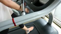 sport women running on treadmill cardio equipment Stock Footage