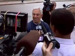 Bobby Valentine speaks to media Stock Footage