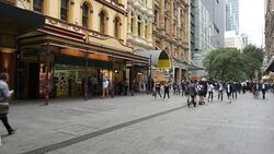 Pedestrians at Pitt Street Mall, Sydney, Australia Stock Footage