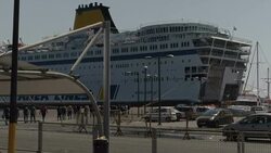 Migrants from Syria boarding ferry in Kos News Clip