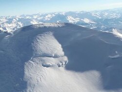 WS PAN AERIAL View of mont blanc summit mont blanc / chamonix, Haut savoir, france  Stock Footage