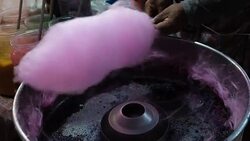 Cotton candy street food market in thailand Stock Footage