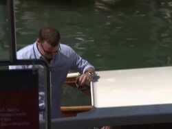 Liev Schreiber at Press Conference Arrivals: The Reluctant Fundamentalist: 69th Venice Film Festival on August 29, 2012 in Venice, Italy (Footage by WireImage Video/Getty Images) Stock Footage