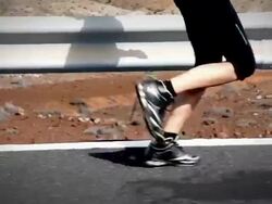 Running in mountains Stock Footage