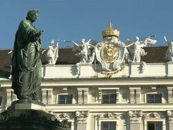 WS View of statues at Hofburg Palace / Vienna, Austria Stock Footage