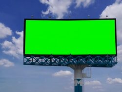 Billboard with green screen chroma key Stock Footage