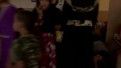 Women and children in a Mosul refugee camp News Clip