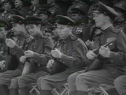 MS Military band of red army big outdoor concert AUDIO / Prague, Zechoslovakia Stock Footage