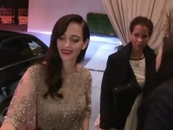 Eva Green greets fans while entering the 300: Rise Of An Empire After Party in Hollywood Stock Footage