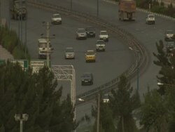 Motorway shot from high up, Esfahan, Iran(sound available) Stock Footage