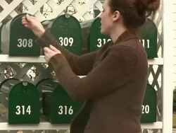 Excited girl checking the mail HD Stock Footage