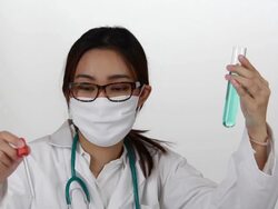 Scientist researching at laboratory Stock Footage