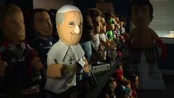 Pope Francis Becomes Bleacher Creatures Puppet News Clip