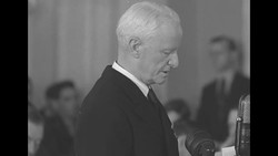 Admiral Chester Nimitz offers testimony before Senate Military Affairs Committee in Washington, DC, regarding unification of armed services News Clip
