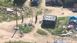 Aerial shots of migrants at Calais camp News Clip