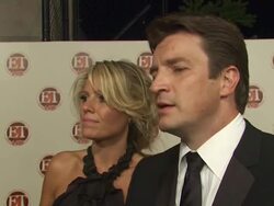 INTERVIEW: Nathan Fillion on being a presenter at tonight's show, what category he presented (Footage by WireImage Video/GettyImages) Stock Footage