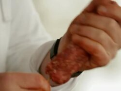 Chop meat on a stick Stock Footage