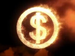 Dolar Sign Fire Stock Footage