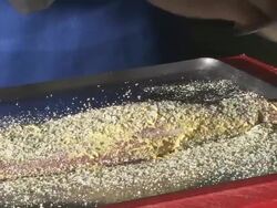 PREPARING A PIECE OF MEAT FOR COOKING Stock Footage