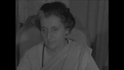 CAN961 GANDHI MEETS WITH CHIEF MINISTERS TO DISCUSS DROUGHT, SCENES OF FAMINE-STRICKEN VILLAGERS Instructional Video