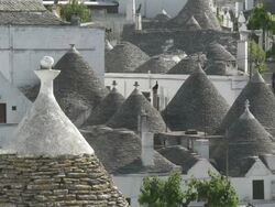 MS View of small town with Trulli of Alberobello  at UNESCO World Heritage / Alberobello, Puglia, Italie Stock Footage