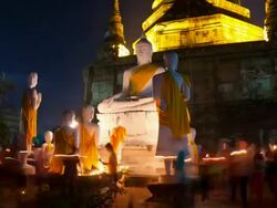 Crowd walking with Candle Light Stock Footage