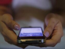 smartphone in woman hands close up shot Stock Footage