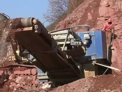 MS Chrushing machine at quarry / Taben-Rodt, Rhineland-Palatinate, Germany Stock Footage
