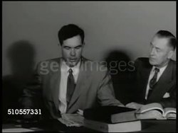 1950: U.S. APPROPRIATIONS COMMITTEE: INT HA WS Members in meeting. REPRISAL: VS Texas representative George H. Mahon (1900-1985) talking '...spending... 4 million dollars an hour... prepare for a major war... spend more than double...' Korean War Instructional Video