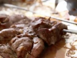 oven cooking lamb Stock Footage