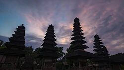 Sunset at Hindu temple (The Taman Ayun) of Mengwi Bali,Indonesia. Stock Footage