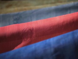 View of dye a hanbok (Korean traditional clothes) by traditional method Stock Footage