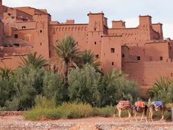 The Fortified town of AitÃ‚Â  Benhaddou, nr Quarzazate, High Atlas Mountains, Morocco, Africa Stock Footage