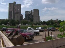 Apartment blocks and traffic in Minneapolis News Clip