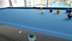 4K footage : Pool nine ball game , family time Stock Footage