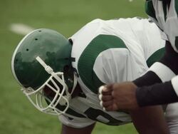 SLO MO, CU, PAN, American football players in action, Staten Island, New York, USA Stock Footage