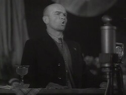  MS Politician at microphone giving speech about Soviet Ukraine AUDIO / Ukraine Stock Footage