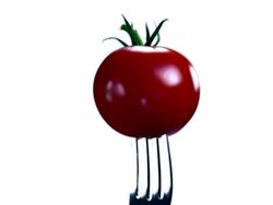 CHERRY TOMATO ON FORK-LOOPED-1080HD Stock Footage