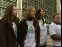 Protesters form human chain around EU HQ calling for EU action on Darfur News Clip